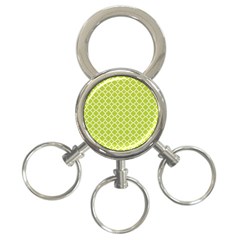 Spring Green Quatrefoil Pattern 3-ring Key Chain