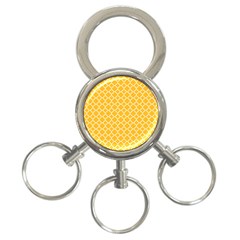 Sunny Yellow Quatrefoil Pattern 3-ring Key Chain by Zandiepants