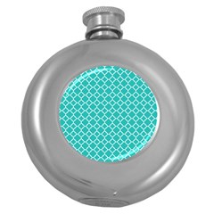 Turquoise Quatrefoil Pattern Hip Flask (5 Oz) by Zandiepants