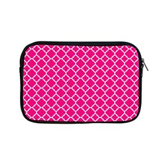 Hot Pink Quatrefoil Pattern Apple Ipad Mini Zipper Case by Zandiepants