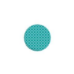 Turquoise Quatrefoil Pattern 1  Mini Button by Zandiepants