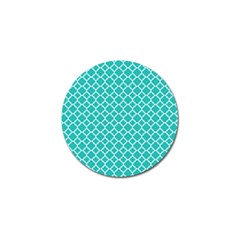 Turquoise Quatrefoil Pattern Golf Ball Marker (10 Pack) by Zandiepants