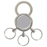 Grey quatrefoil pattern 3-Ring Key Chain Front