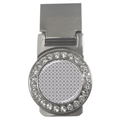 Grey Quatrefoil Pattern Money Clip (cz) by Zandiepants