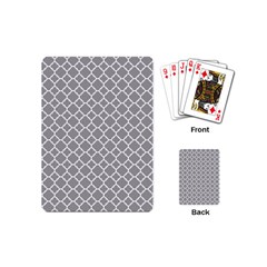 Grey Quatrefoil Pattern Playing Cards (mini) by Zandiepants