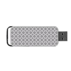 Grey Quatrefoil Pattern Portable Usb Flash (two Sides) by Zandiepants