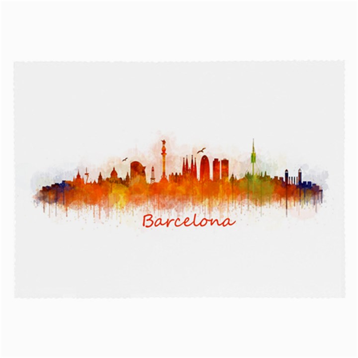 Barcelona City Art Large Glasses Cloth