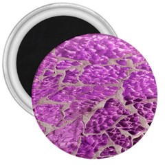 Festive Chic Pink Glitter Stone 3  Magnets by yoursparklingshop