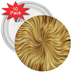 Chic Festive Elegant Gold Stripes 3  Buttons (10 Pack)  by yoursparklingshop