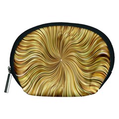 Chic Festive Elegant Gold Stripes Accessory Pouches (medium)  by yoursparklingshop