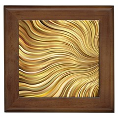 Chic Festive Gold Brown Glitter Stripes Framed Tiles by yoursparklingshop