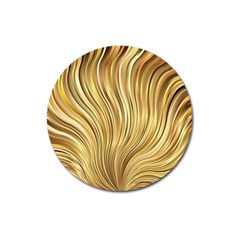 Gold Stripes Festive Flowing Flame  Magnet 3  (round) by yoursparklingshop