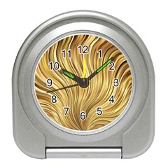 Gold Stripes Festive Flowing Flame  Travel Alarm Clocks by yoursparklingshop