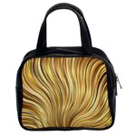 Gold Stripes Festive Flowing Flame  Classic Handbags (2 Sides) Front