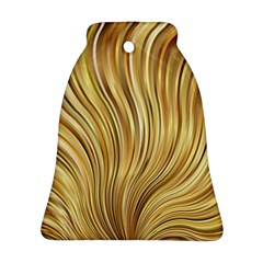 Gold Stripes Festive Flowing Flame  Bell Ornament (2 Sides) by yoursparklingshop