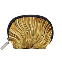 Gold Stripes Festive Flowing Flame  Accessory Pouches (small)  by yoursparklingshop