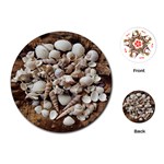 Tropical Sea Shells Collection, Copper Background Playing Cards (Round)  Front