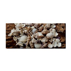 Tropical Sea Shells Collection, Copper Background Hand Towel