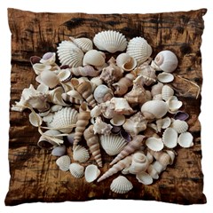 Tropical Sea Shells Collection, Copper Background Standard Flano Cushion Case (two Sides) by yoursparklingshop