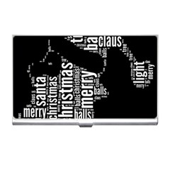 Funny Santa Black And White Typography Business Card Holders