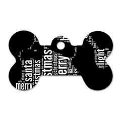 Funny Santa Black And White Typography Dog Tag Bone (one Side) by yoursparklingshop