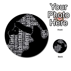 Funny Santa Black And White Typography Multi-purpose Cards (round) 