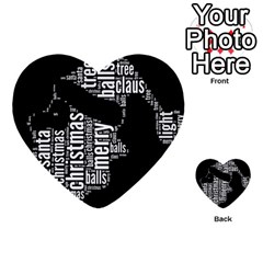 Funny Santa Black And White Typography Multi-purpose Cards (heart)  by yoursparklingshop