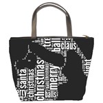 Funny Santa Black And White Typography Bucket Bags Back