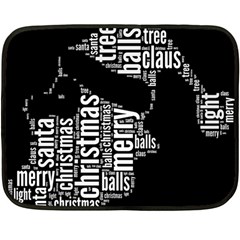 Funny Santa Black And White Typography Double Sided Fleece Blanket (mini)  by yoursparklingshop