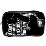Funny Santa Black And White Typography Toiletries Bags 2-Side Back