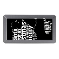 Funny Merry Christmas Santa, Typography, Black And White Memory Card Reader (mini) by yoursparklingshop