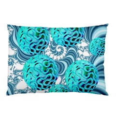 Teal Sea Forest, Abstract Underwater Ocean Pillow Case (two Sides) by DianeClancy