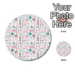 Lovely Valentine s Day Pattern Multi-purpose Cards (round) 