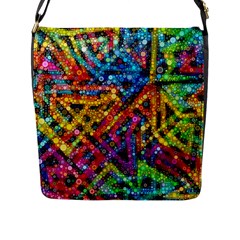 Color Play In Bubbles Flap Messenger Bag (l)  by KirstenStar