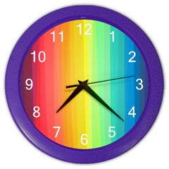 Sweet Colored Stripes Background Color Wall Clocks