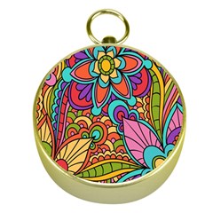 Festive Colorful Ornamental Background Gold Compasses