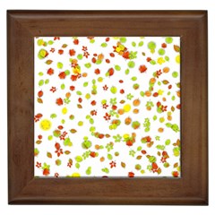 Colorful Fall Leaves Background Framed Tiles