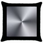Shiny Metallic Silver Throw Pillow Case (Black) Front