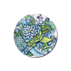 Peaceful Flower Garden 1 Rubber Coaster (round) by Zandiepants