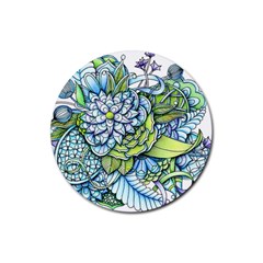 Peaceful Flower Garden 1 Rubber Coaster (round)