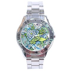 Peaceful Flower Garden 1 Stainless Steel Analogue Watch by Zandiepants