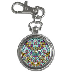 Mariager - Bold Blue,purple And Yellow Flower Design Key Chain Watch by Zandiepants