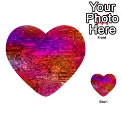 Purple Orange Pink Colorful Art Multi-purpose Cards (heart)  by yoursparklingshop