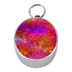 Purple Orange Pink Colorful Art Mini Silver Compasses by yoursparklingshop