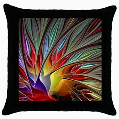 Fractal Bird Of Paradise Throw Pillow Case (black)