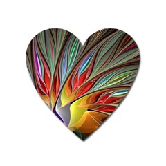 Fractal Bird Of Paradise Magnet (heart) by WolfepawFractals