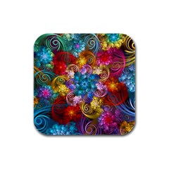 Spirals And Curlicues Rubber Square Coaster (4 Pack) 