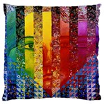 Conundrum I, Abstract Rainbow Woman Goddess  Large Flano Cushion Case (Two Sides) Front