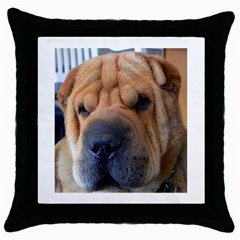 Shar Pei / Chinese Shar Pei Throw Pillow Case (Black)