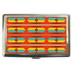 Shapes In Retro Colors Pattern                        			cigarette Money Case by LalyLauraFLM